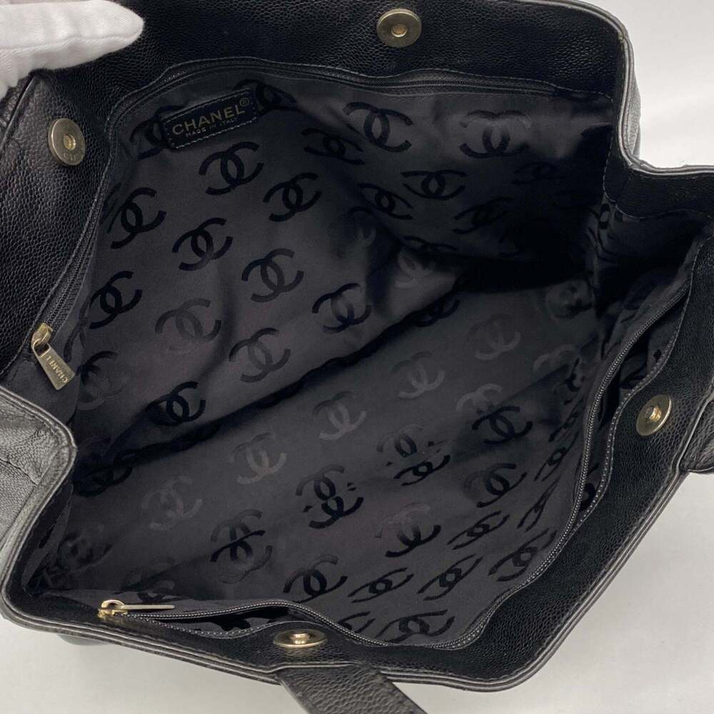 CHANEL Black Caviar Leather Tote Bag - Picture 4 of 10
